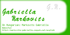 gabriella markovits business card